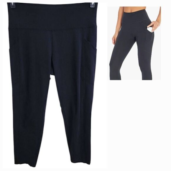 Balance Collection Black Women's Active Leggings With Pockets Cropped Size M - Picture 1 of 3